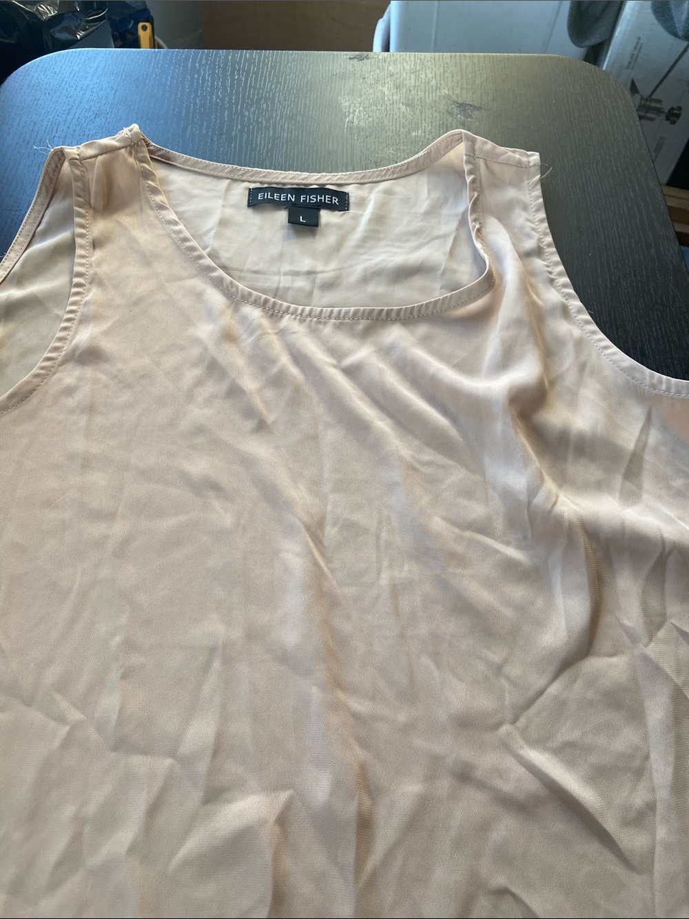 Eileen Fisher Soft Cream Sleeveless Scoop Neck Camisole